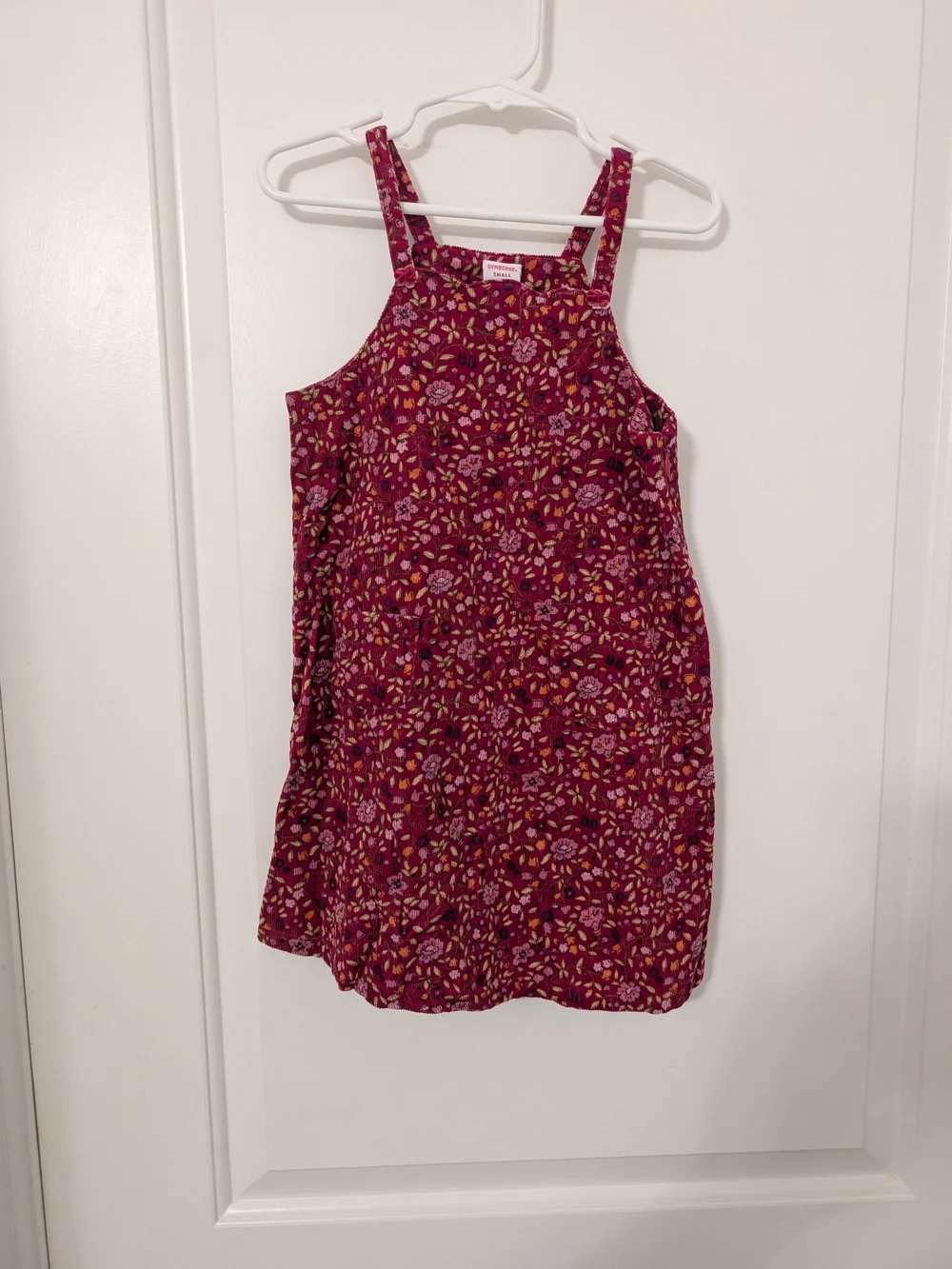 Vintage Gymboree Apple for the Teacher Floral Corduroy Jumper Dress 3T